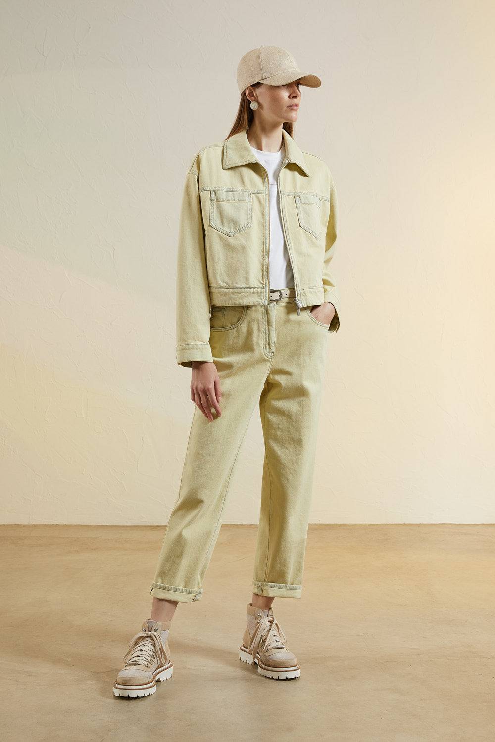 Peserico Pantalone Denim In Twill Di Cotone Stretch