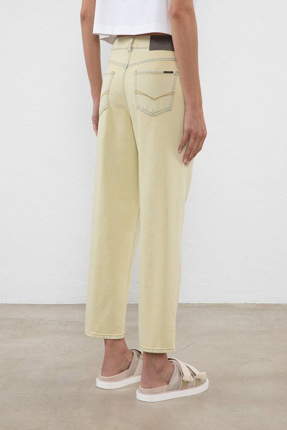 Peserico Pantalone Denim In Twill Di Cotone Stretch