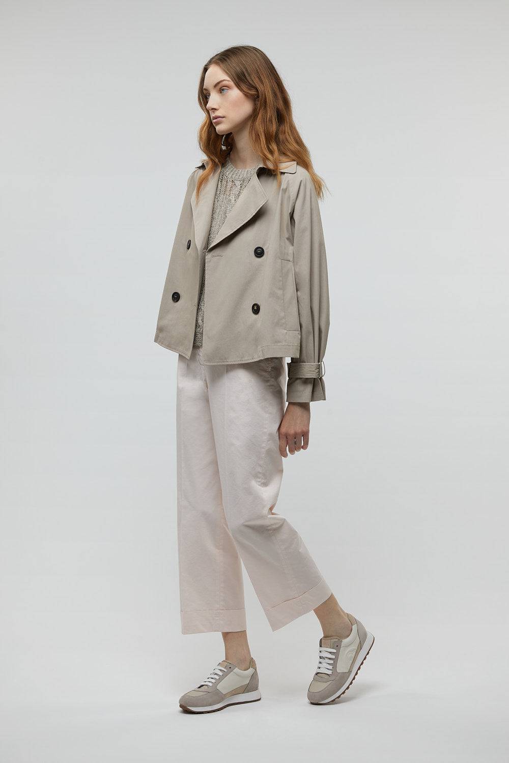 Peserico Pantalone Dritto Alla Caviglia Con Risvolto