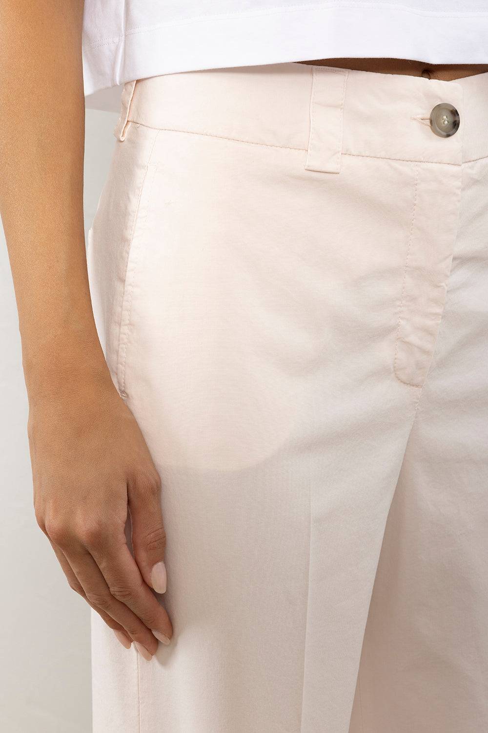 Peserico Pantalone Dritto Alla Caviglia Con Risvolto