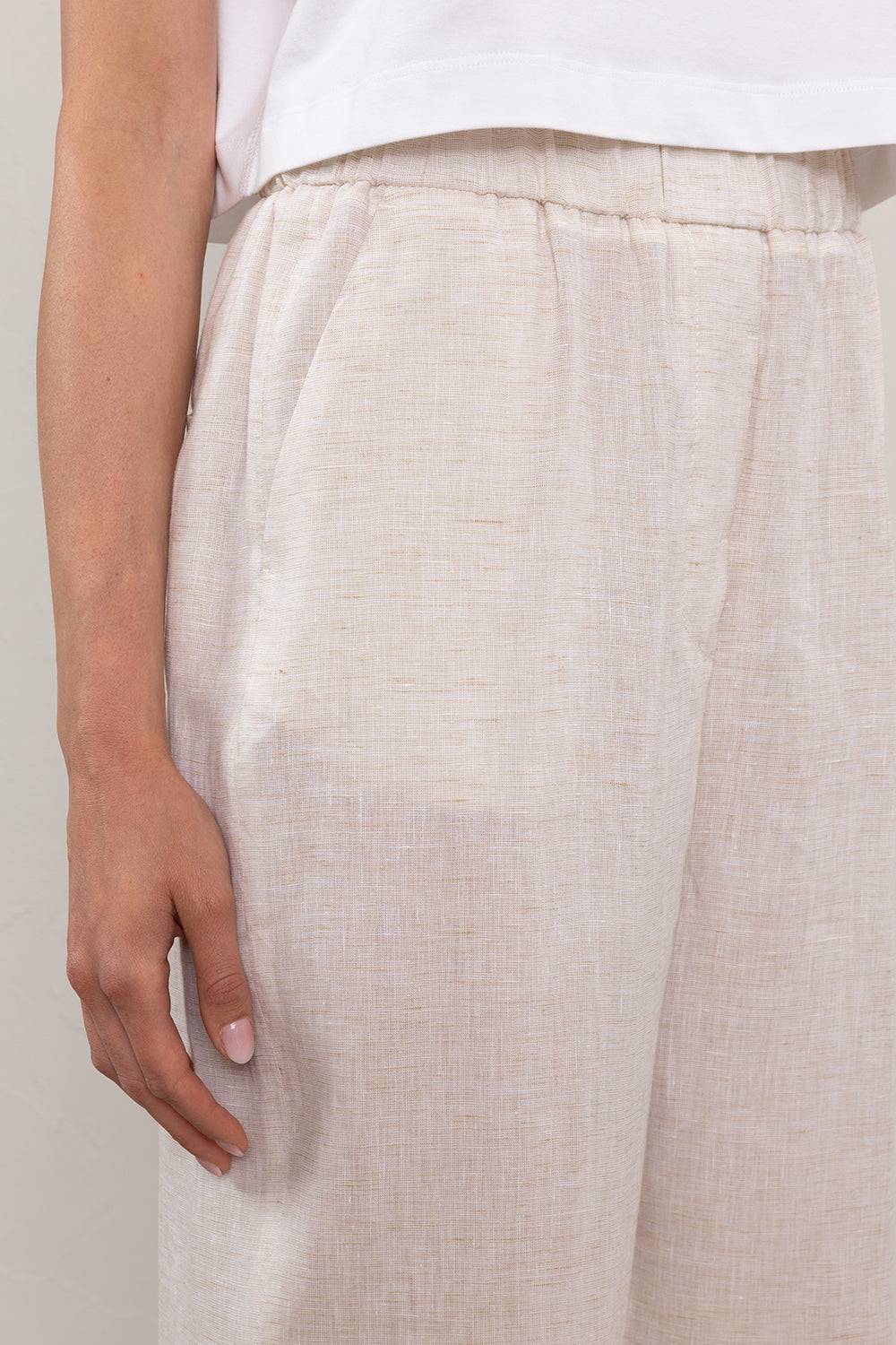 Peserico Pantalone Dritto Alla Caviglia Con Risvolto