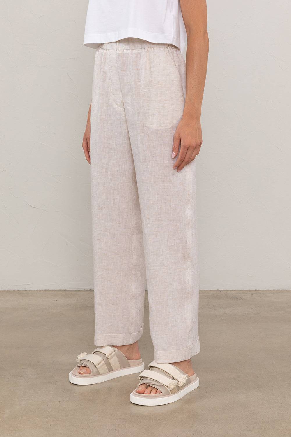 Peserico Pantalone dritto alla caviglia con risvolto