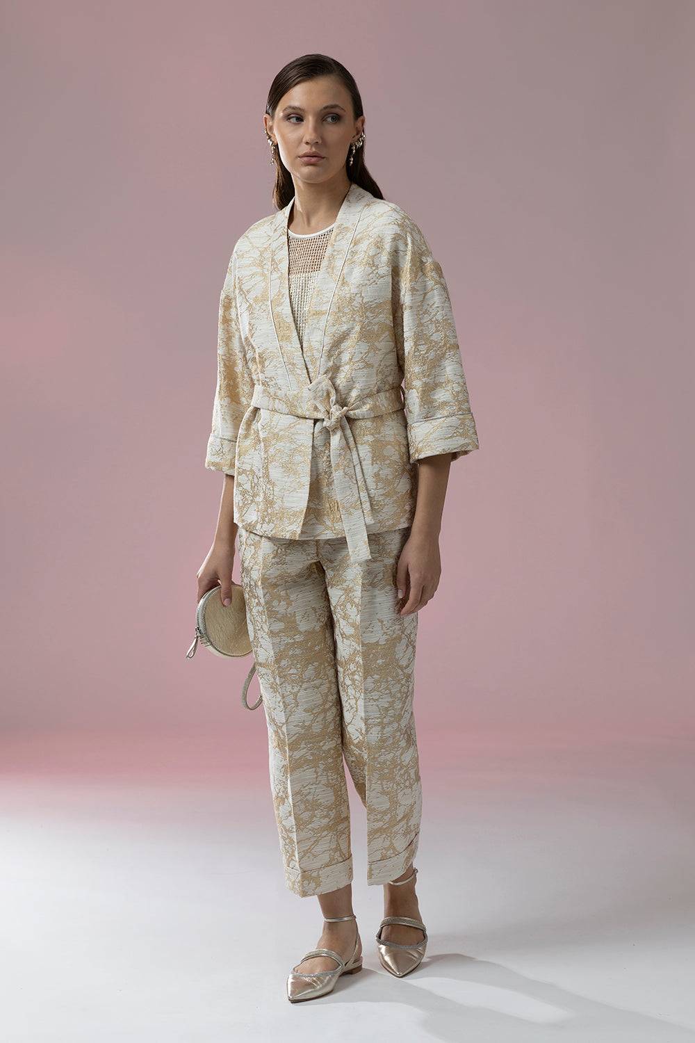 Peserico Pantalone Dritto Alla Caviglia Con Risvolto