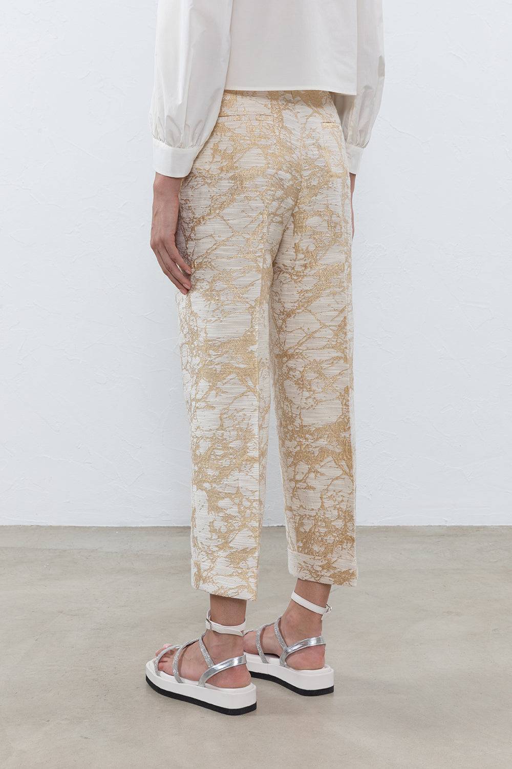 Peserico Pantalone Dritto Alla Caviglia Con Risvolto