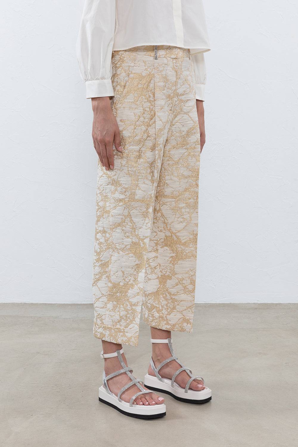 Peserico Pantalone dritto alla caviglia con risvolto