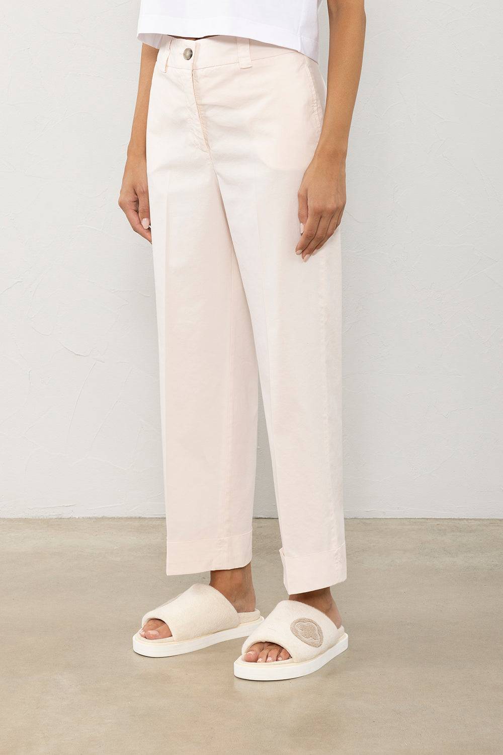 Peserico Pantalone dritto alla caviglia con risvolto