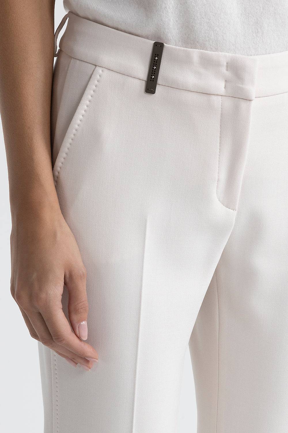 Peserico Pantalone Iconic 4718 In Tela Doppia Di Viscosa Stretch