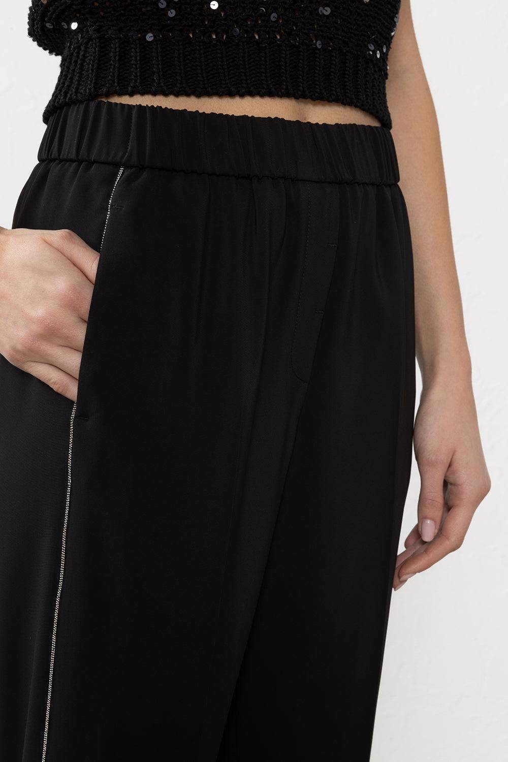 Peserico Pantalone In Cady Crepe Di Viscosa Stretch