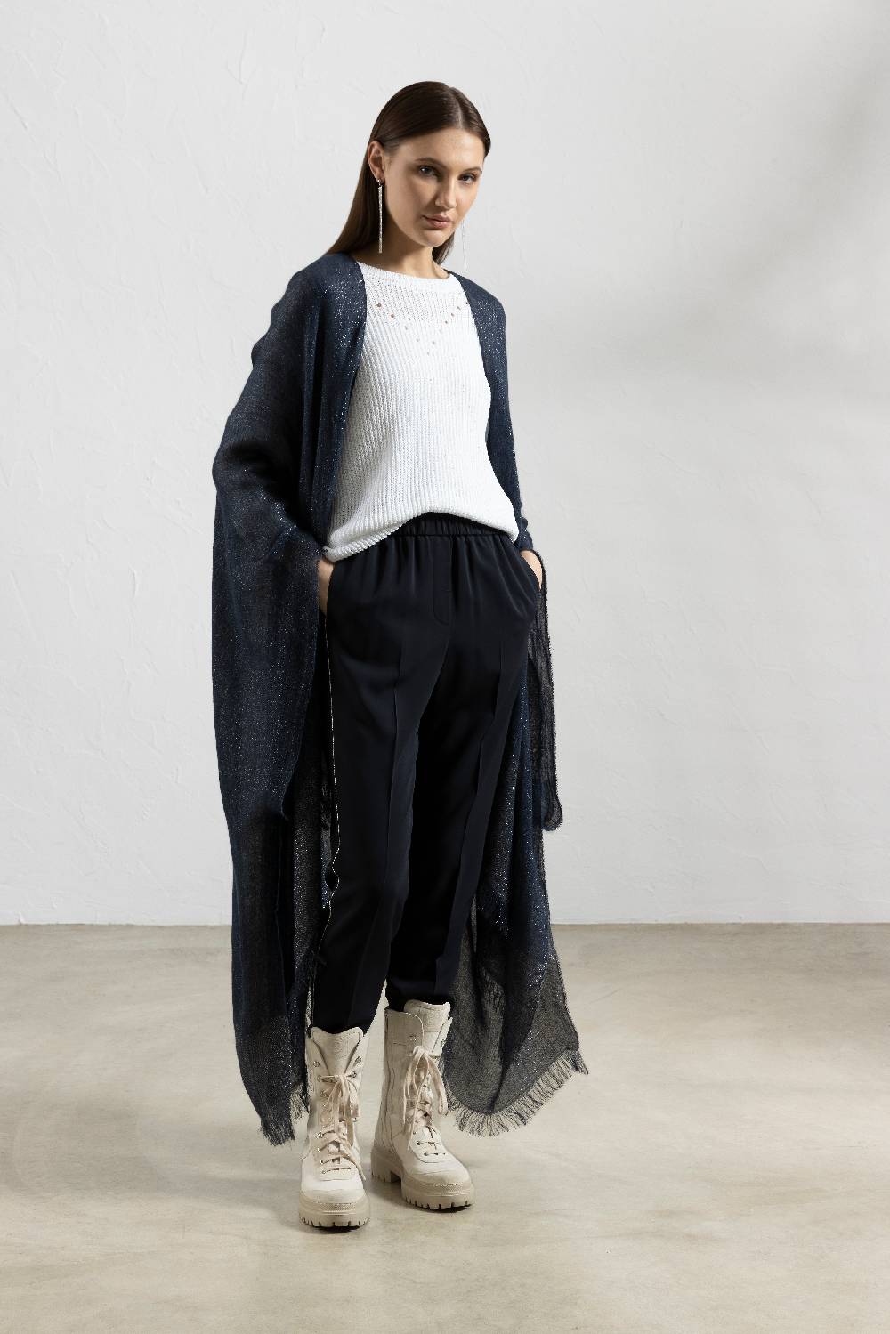 Peserico Pantalone In Cady Crepe Di Viscosa Stretch