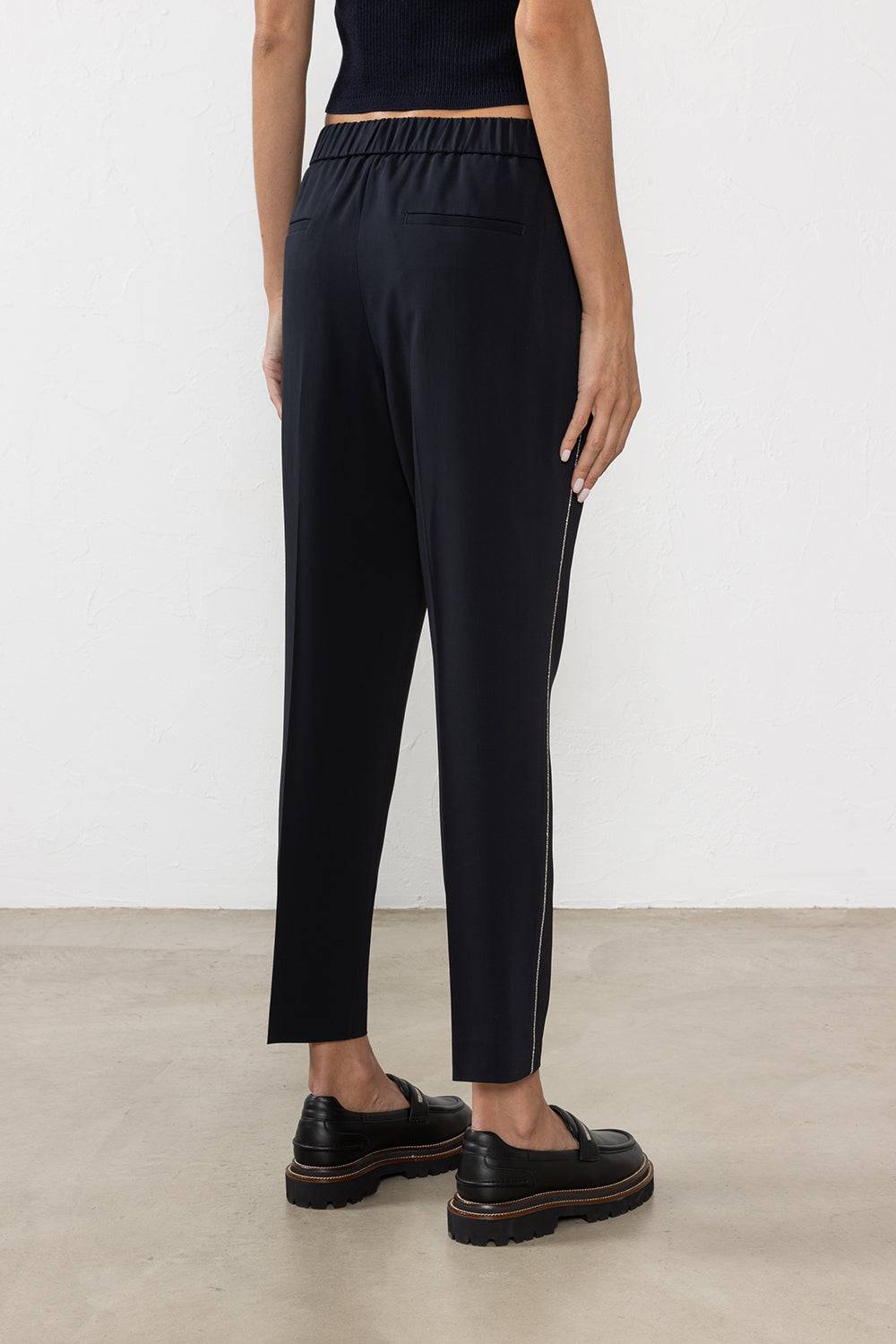 Peserico Pantalone In Cady Crepe Di Viscosa Stretch