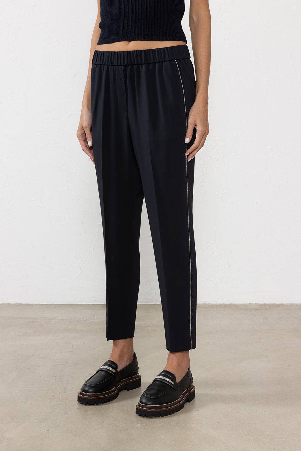 Peserico Pantalone in cady crepe di viscosa stretch