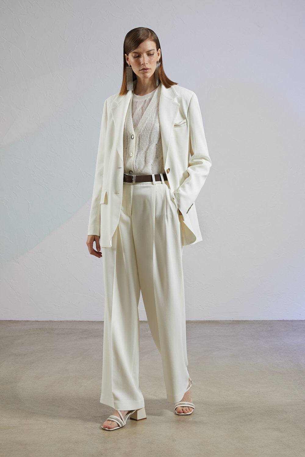 Peserico Pantalone In Cady Crepe Di Viscosa Stretch