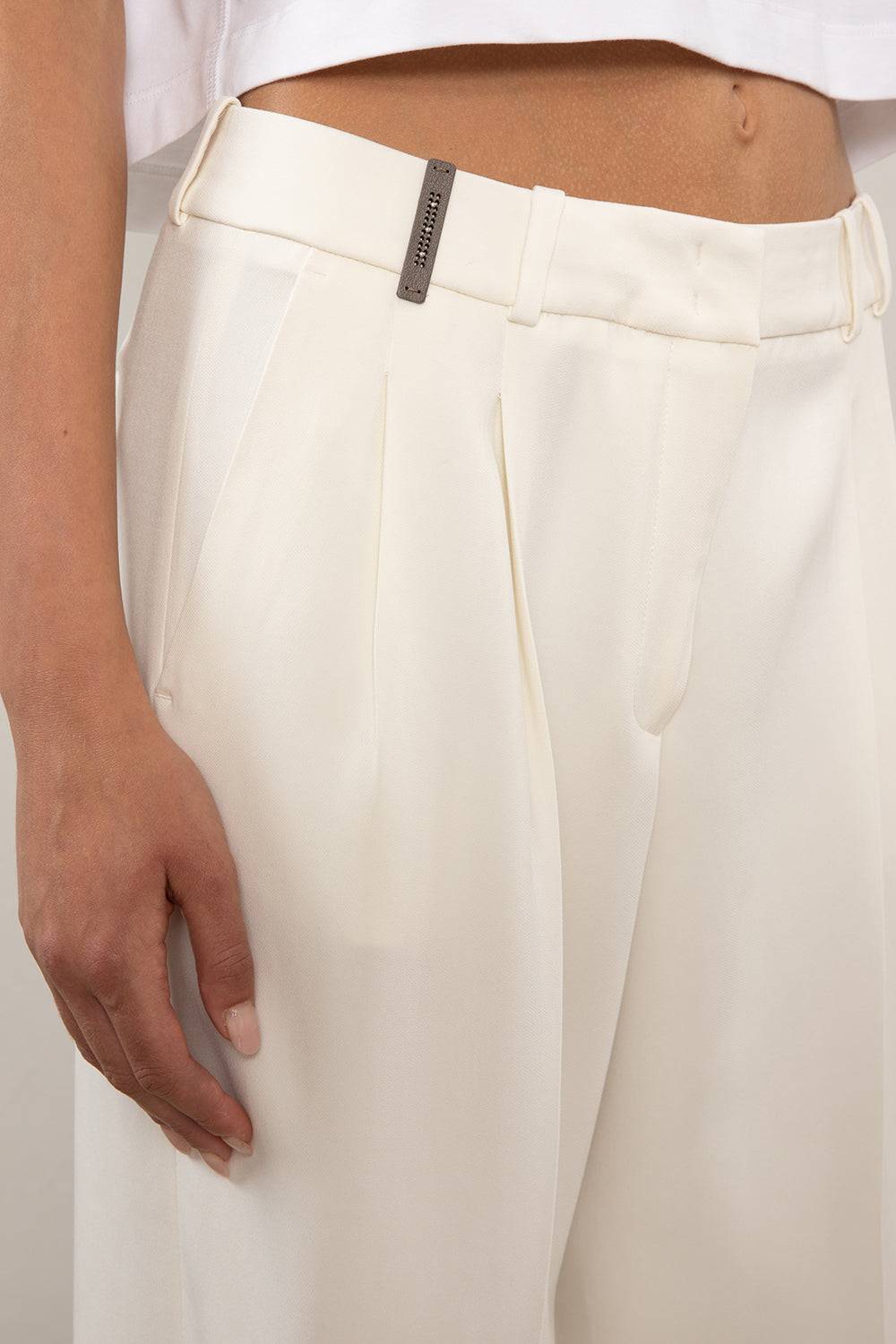 Peserico Pantalone In Cady Crepe Di Viscosa Stretch