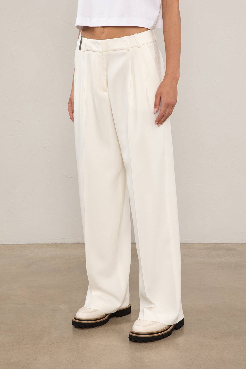 Peserico Pantalone in cady crepe di viscosa stretch