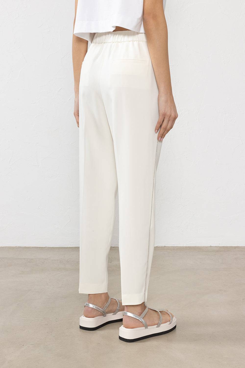 Peserico Pantalone In Cady Crepe Di Viscosa Stretch