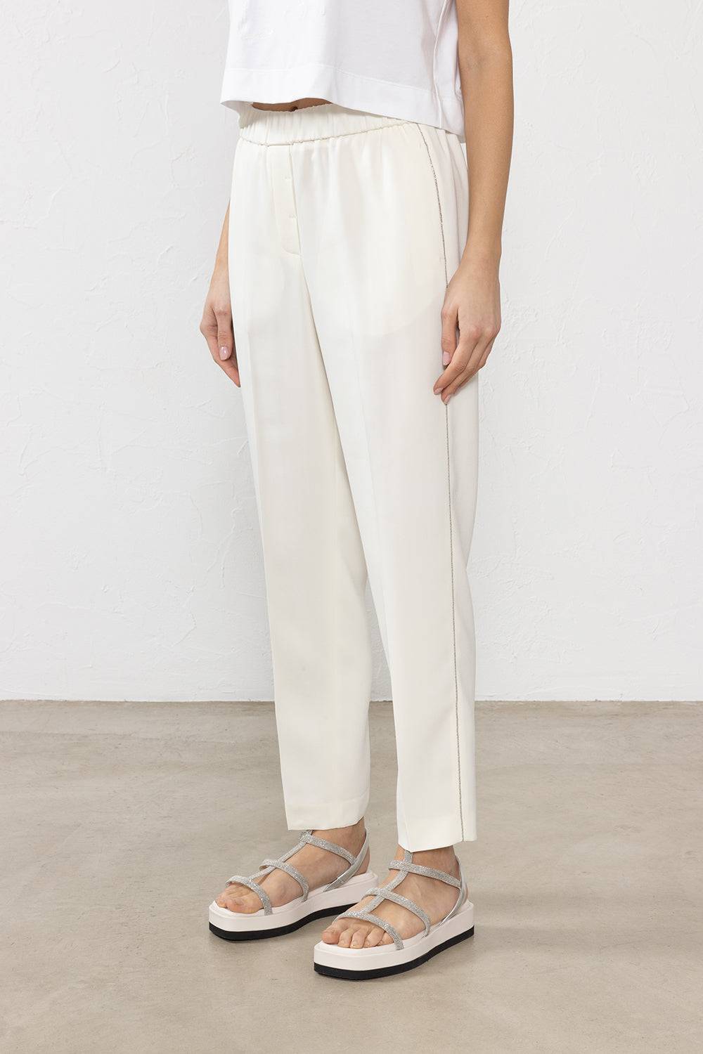 Peserico Pantalone in cady crepe di viscosa stretch