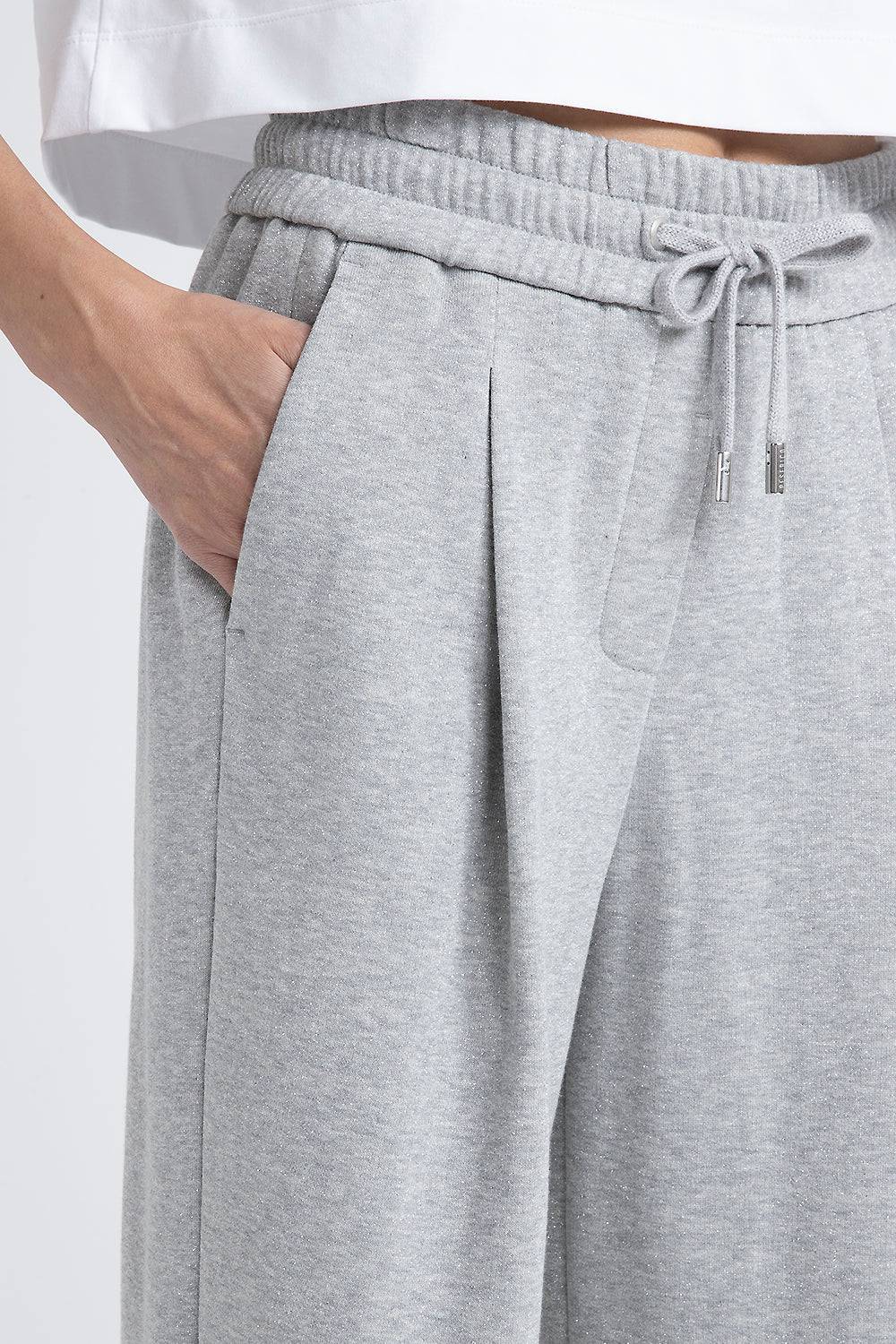 Peserico Pantalone In Felpa Garzata Di Cotone Lurex