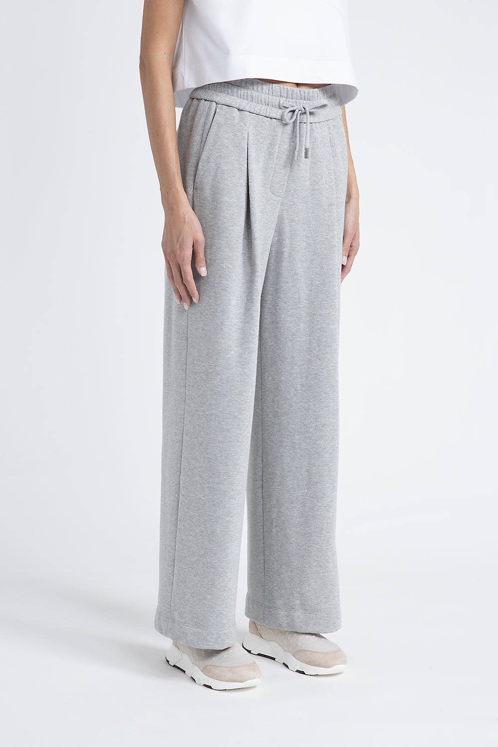 Peserico Pantalone in felpa garzata di cotone lurex