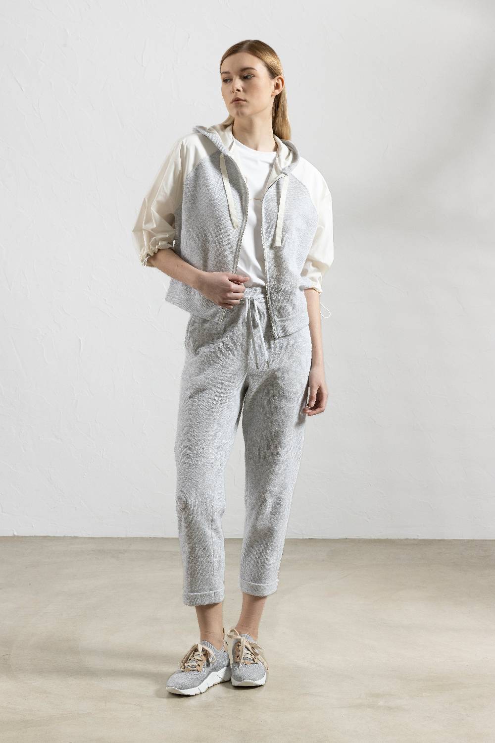 Peserico Pantalone In Felpa Impreziosito Da Fili Di Lurex