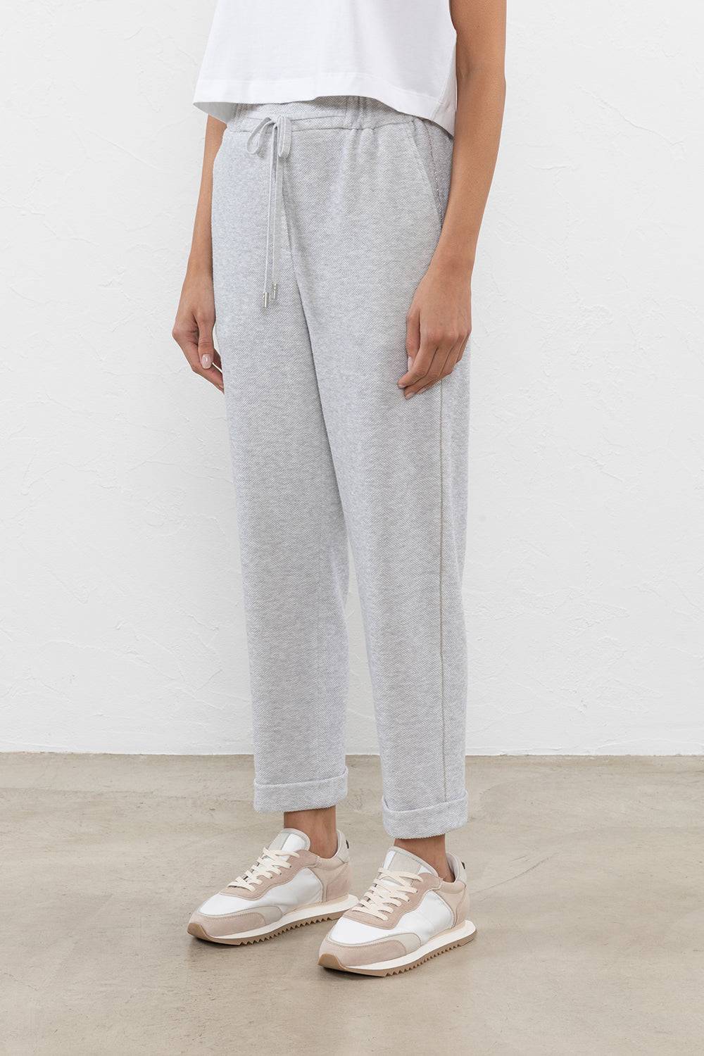 Peserico Pantalone in felpa impreziosito da fili di lurex