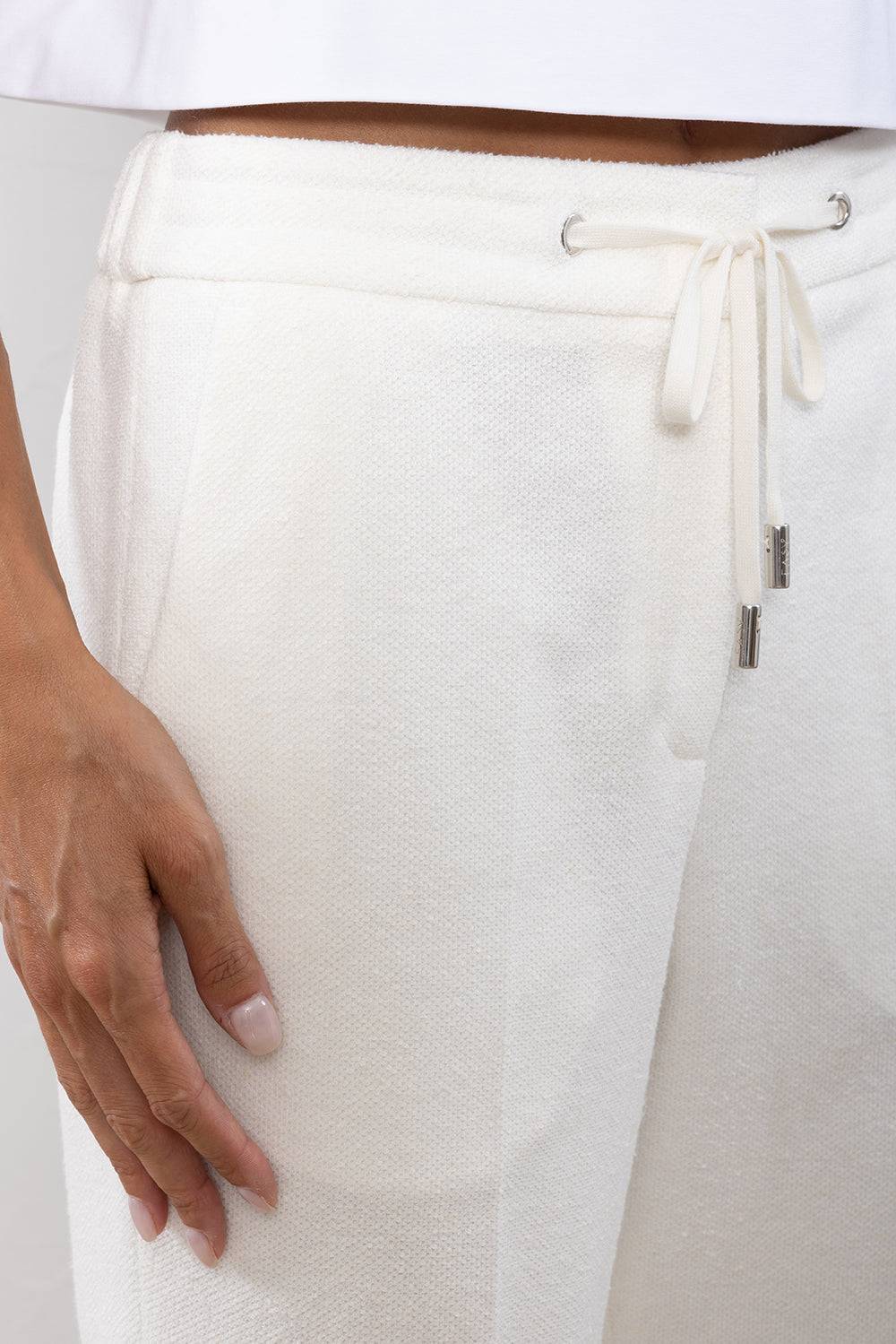 Peserico Pantalone In Felpa Rovescia Di Misto Lino Cotone