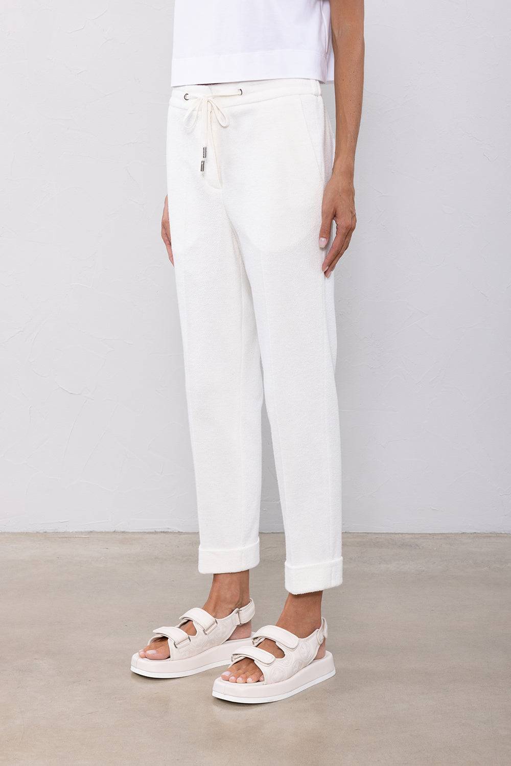 Peserico Pantalone in felpa rovescia di misto lino cotone