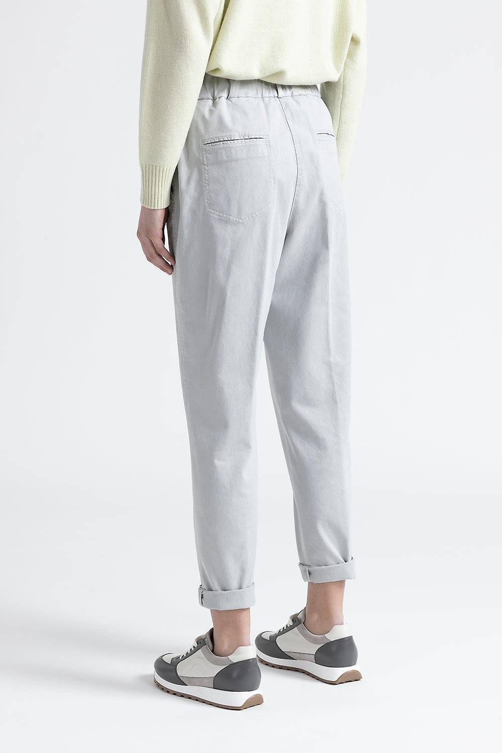 Peserico Pantalone In Gabardina Di Cotone, Seta E Tencel