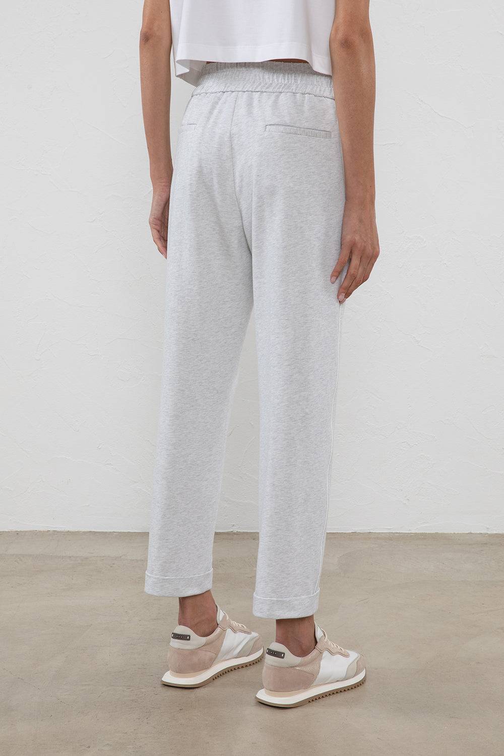 Peserico Pantalone In Leggera Felpa Di Cotone Stretch