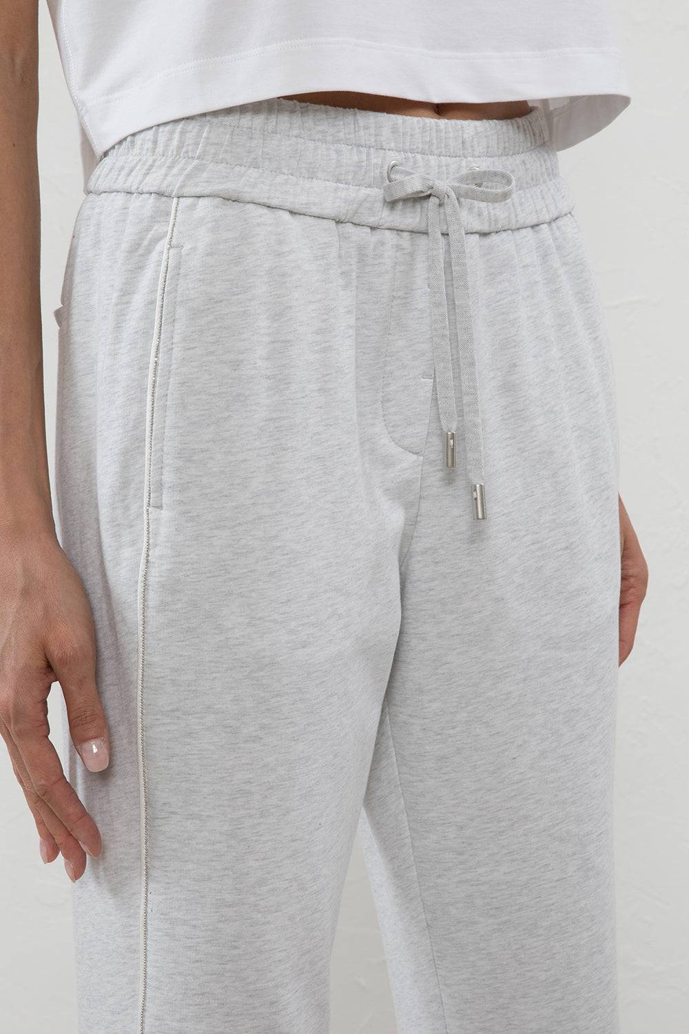 Peserico Pantalone In Leggera Felpa Di Cotone Stretch