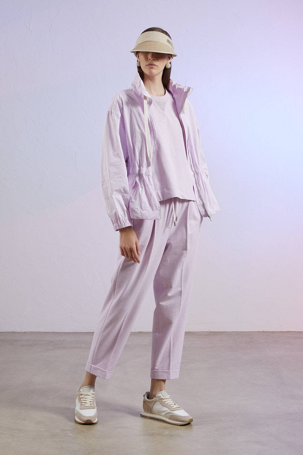 Peserico Pantalone In Leggera Felpa Di Cotone Stretch