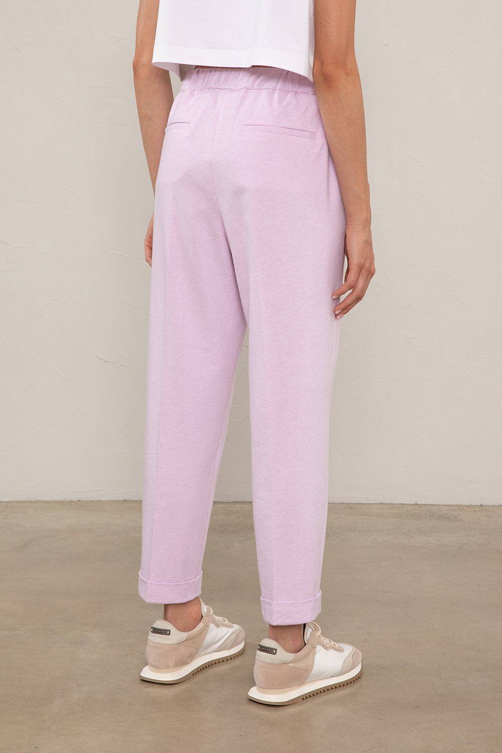 Peserico Pantalone In Leggera Felpa Di Cotone Stretch