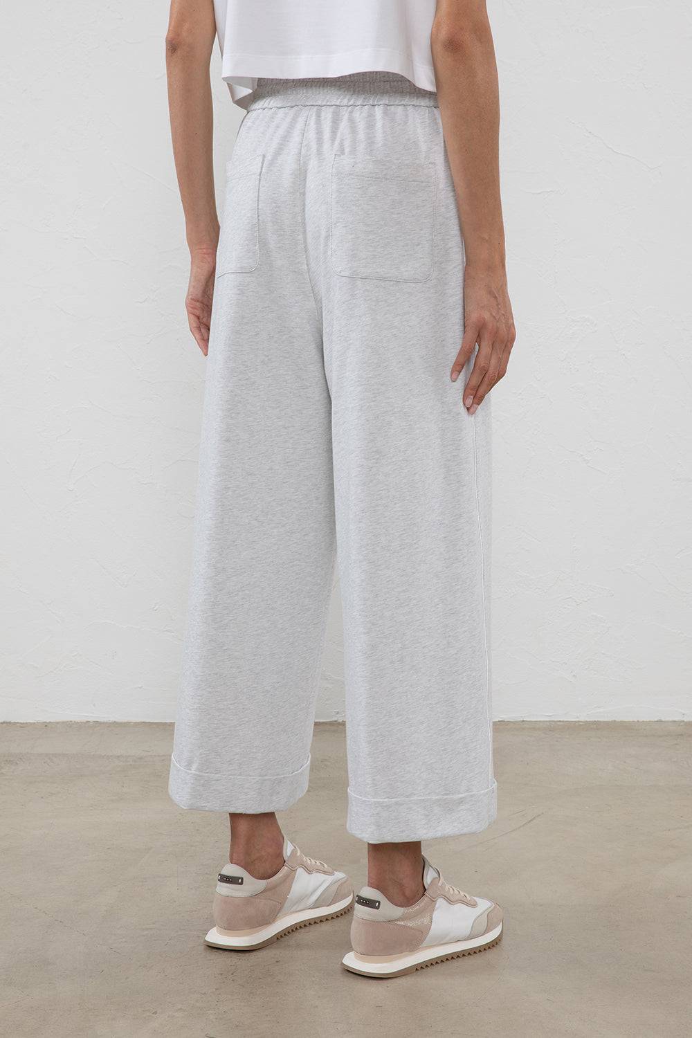 Peserico Pantalone In Leggera Felpa Di Cotone Stretch