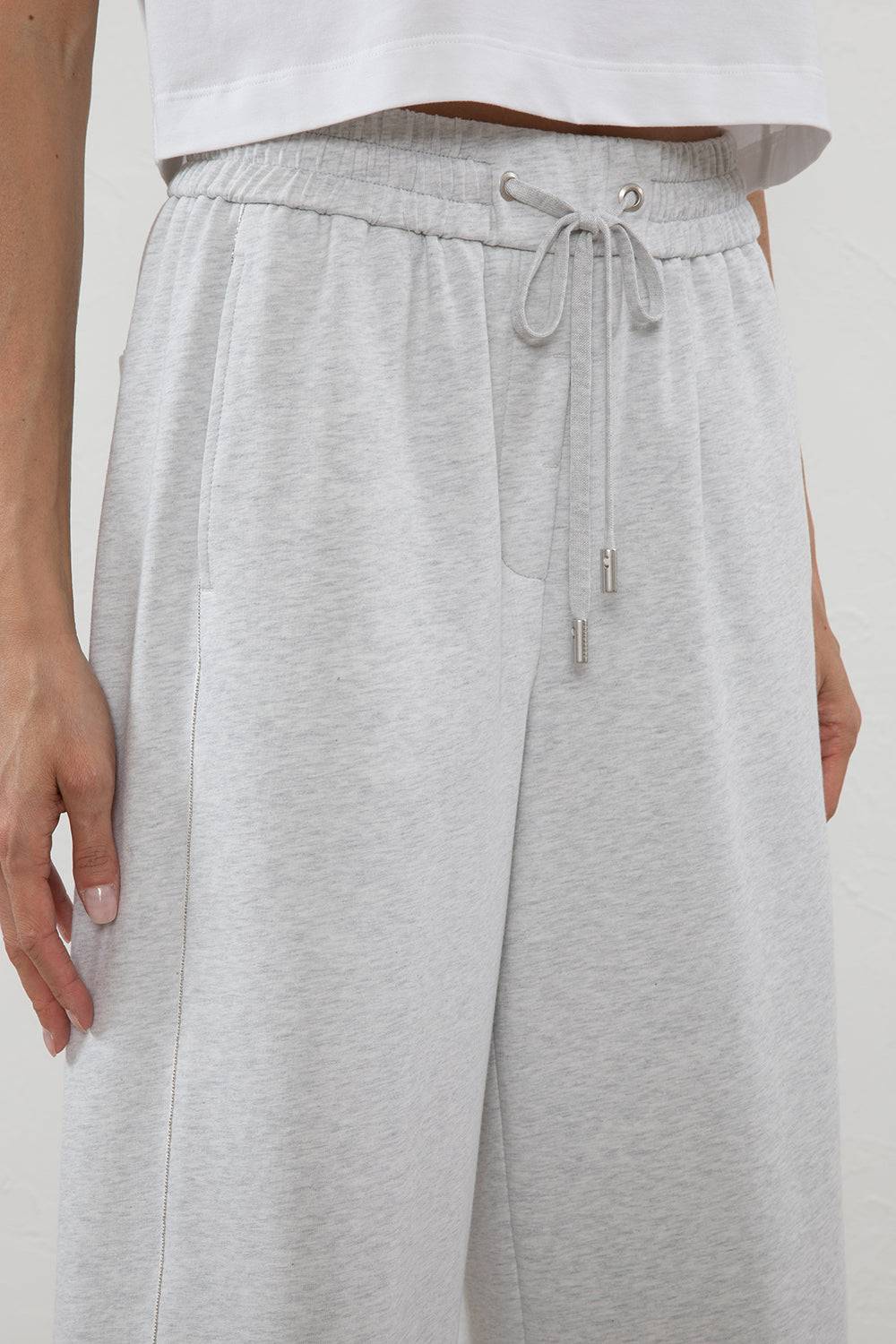 Peserico Pantalone In Leggera Felpa Di Cotone Stretch