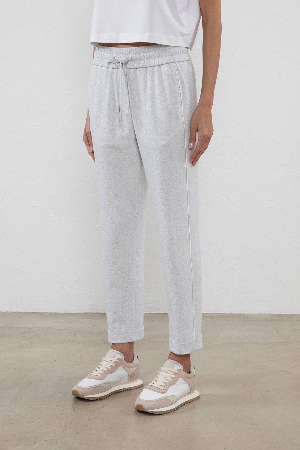 Peserico Pantalone in leggera felpa di cotone stretch