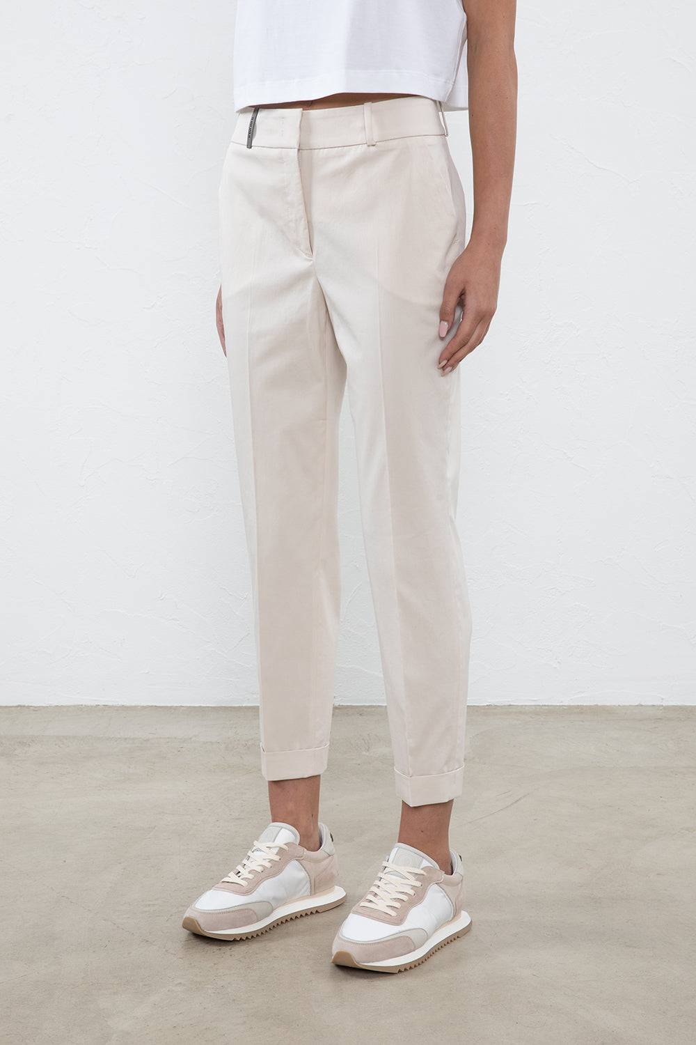 Peserico Pantalone in leggera gabardina di cotone pettinato stretch