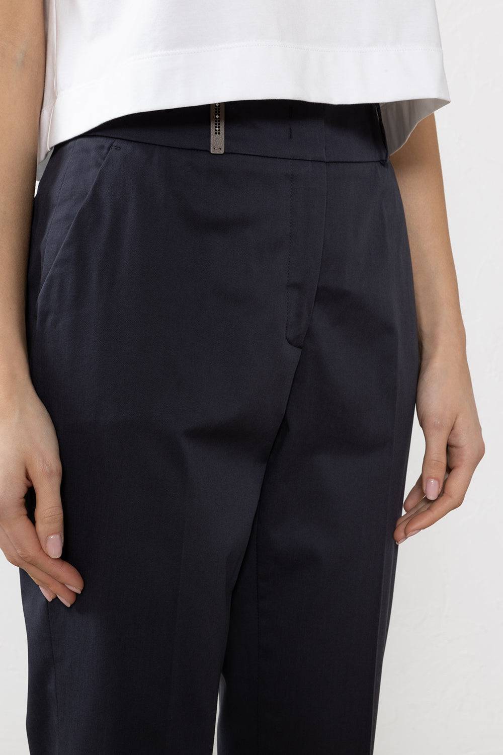 Peserico Pantalone In Leggera Gabardina Di Cotone Pettinato Stretch