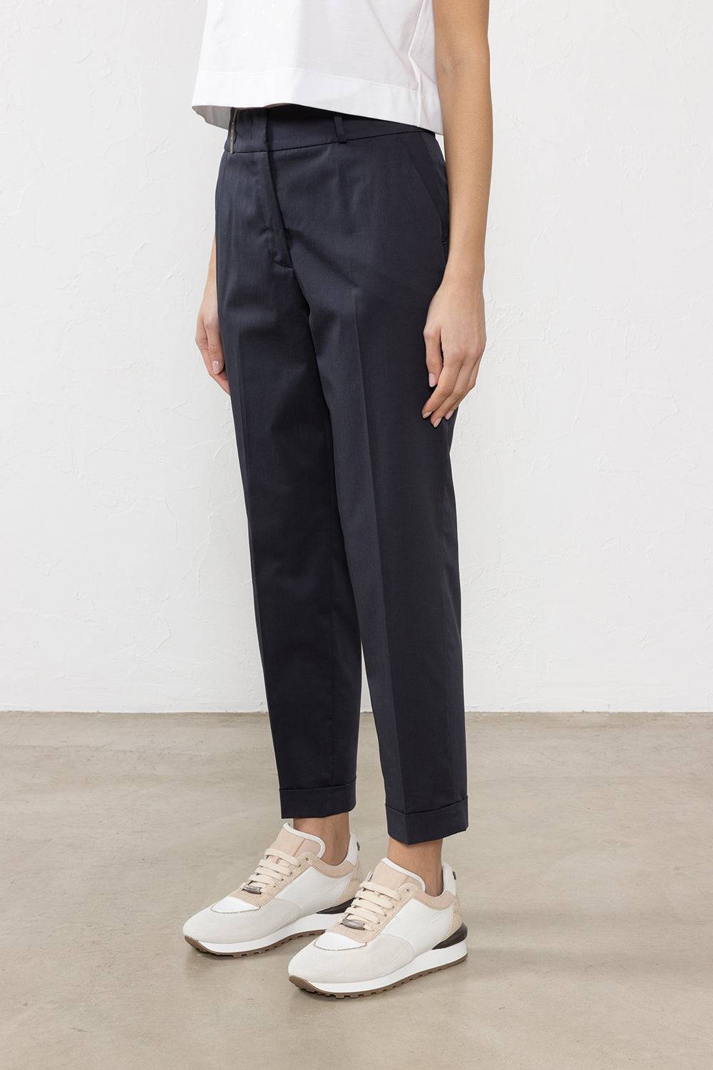 Peserico Pantalone in leggera gabardina di cotone pettinato stretch