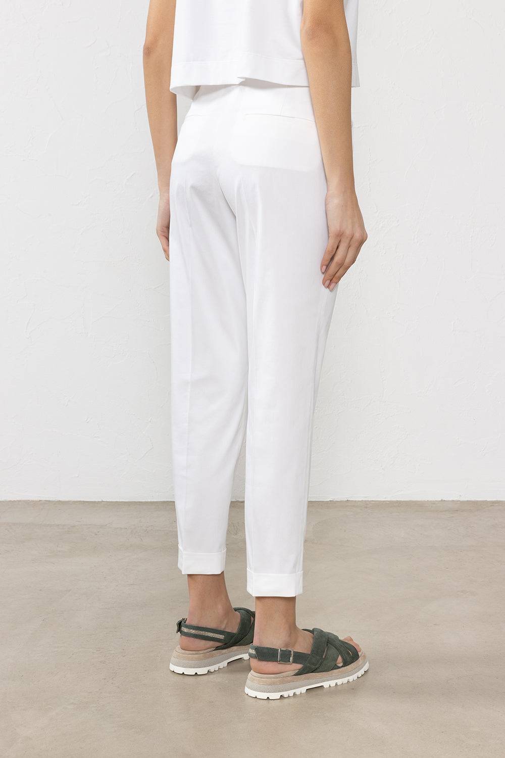 Peserico Pantalone In Leggera Gabardina Di Cotone Pettinato Stretch