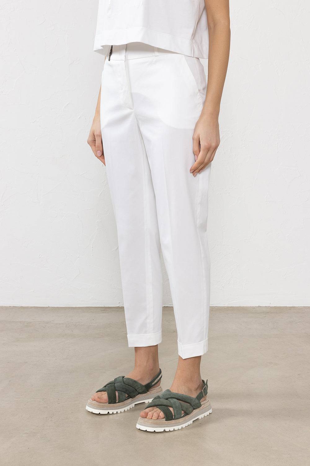 Peserico Pantalone in leggera gabardina di cotone pettinato stretch