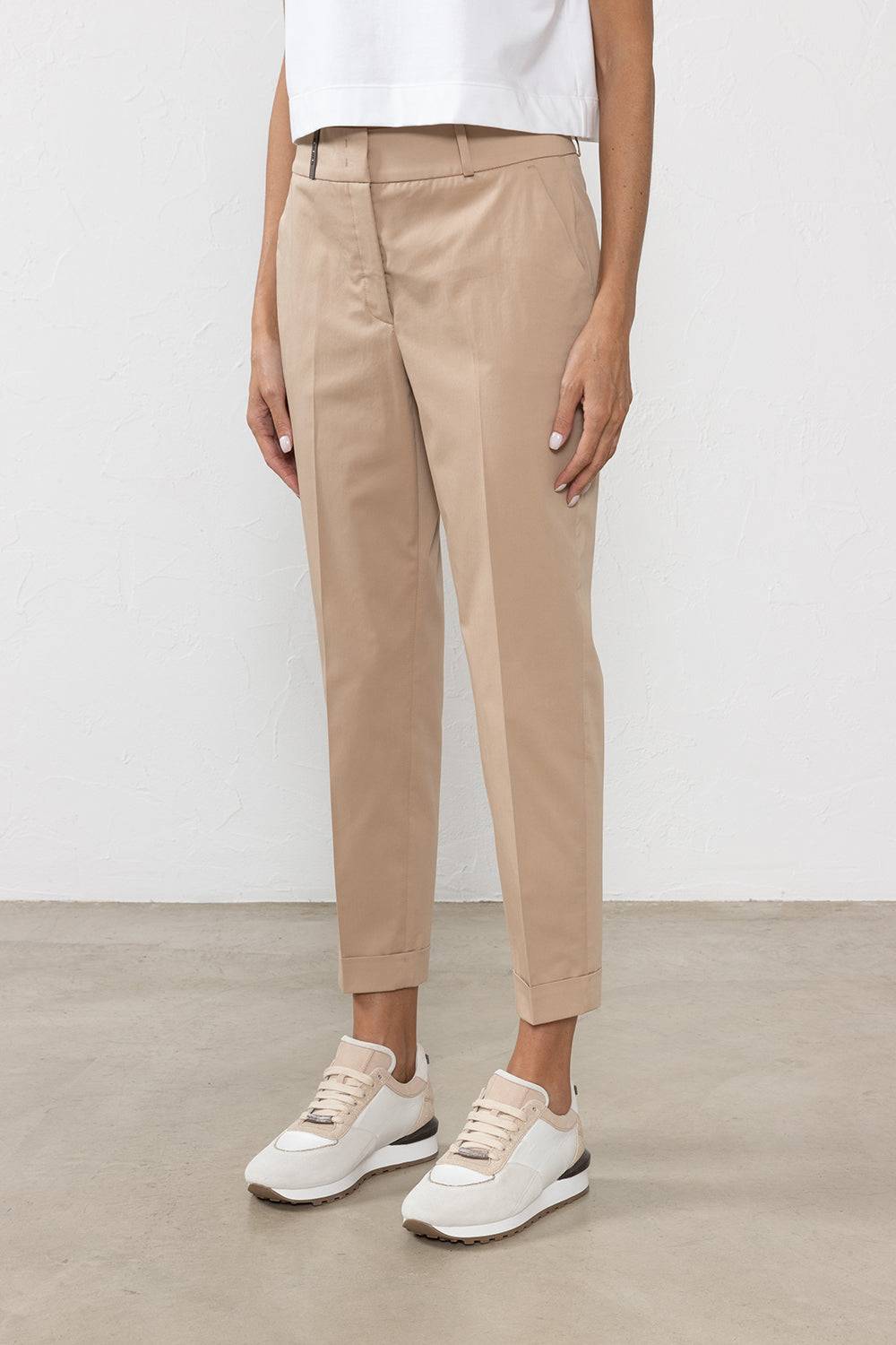 Peserico Pantalone in leggera gabardina di cotone pettinato stretch