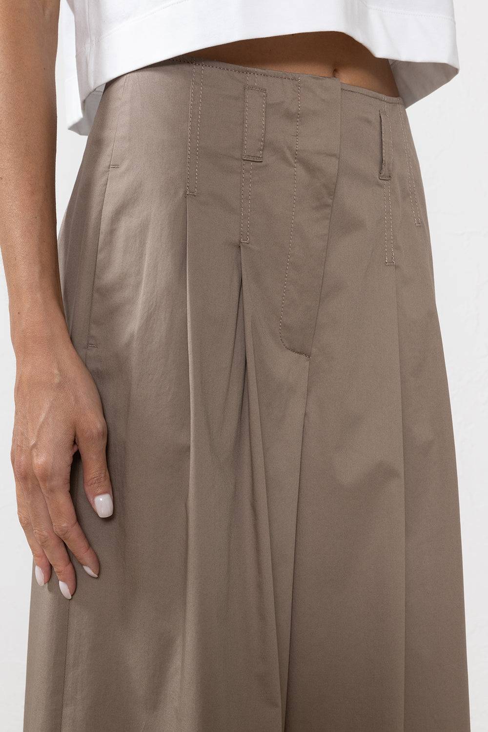 Peserico Pantalone In Leggero Raso Di Cotone Stretch