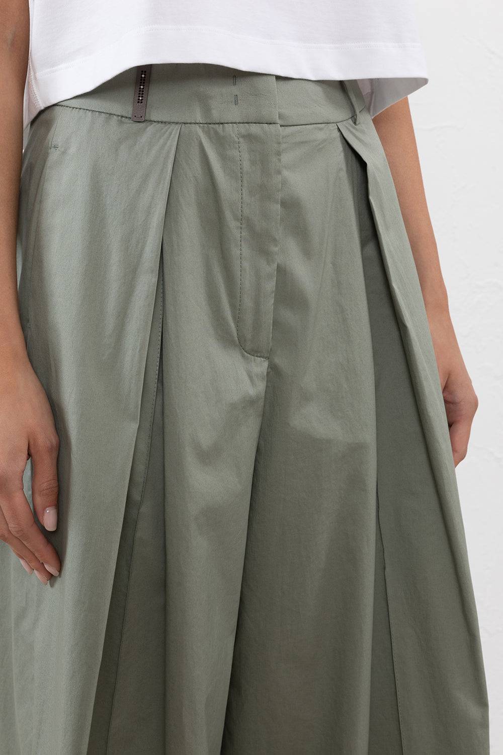 Peserico Pantalone In Leggero Raso Di Cotone Stretch