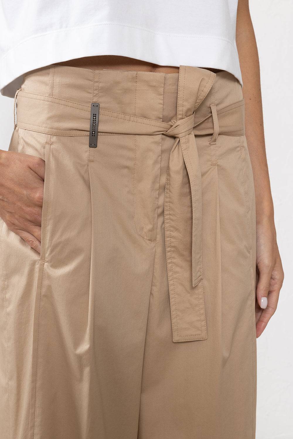 Peserico Pantalone In Leggero Raso Di Cotone Stretch