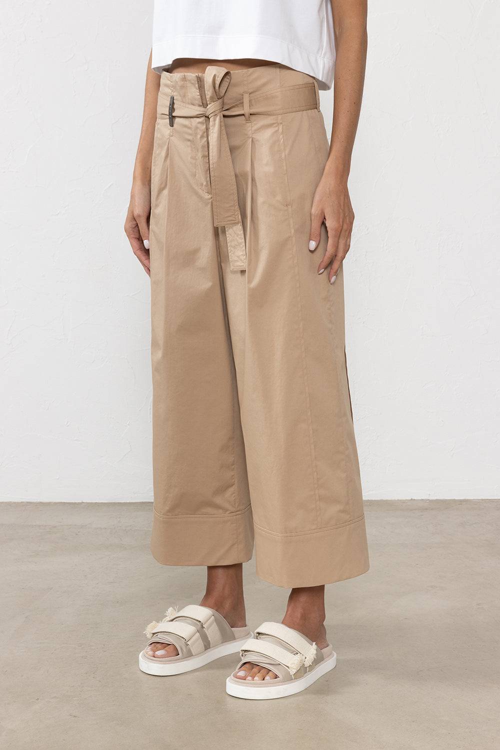 Peserico Pantalone in leggero raso di cotone stretch