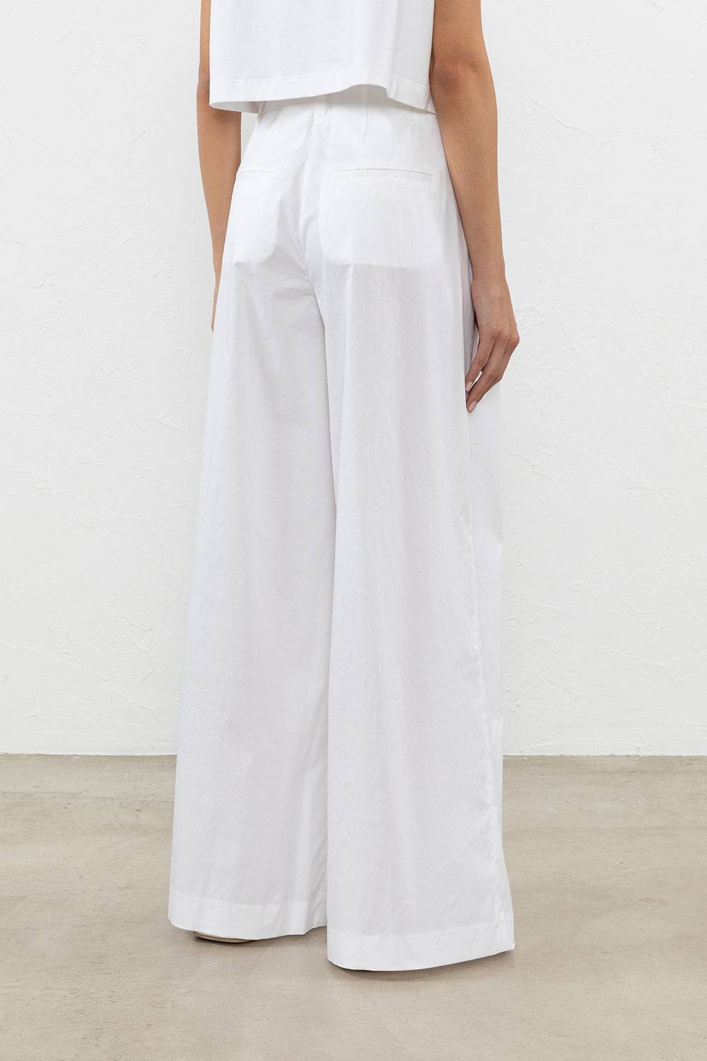 Peserico Pantalone In Leggero Raso Di Cotone Stretch