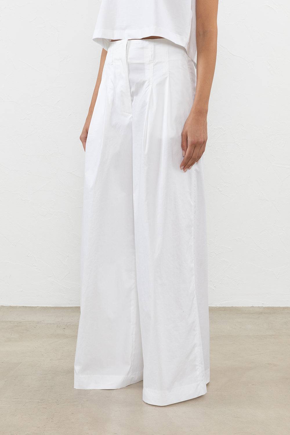 Peserico Pantalone in leggero raso di cotone stretch