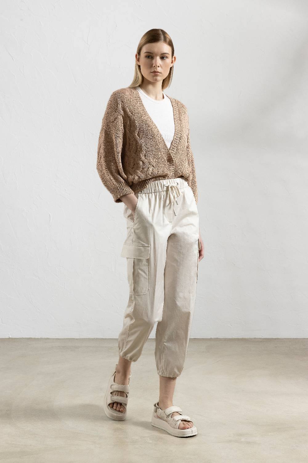 Peserico Pantalone In Leggero Raso Di Cotone Stretch