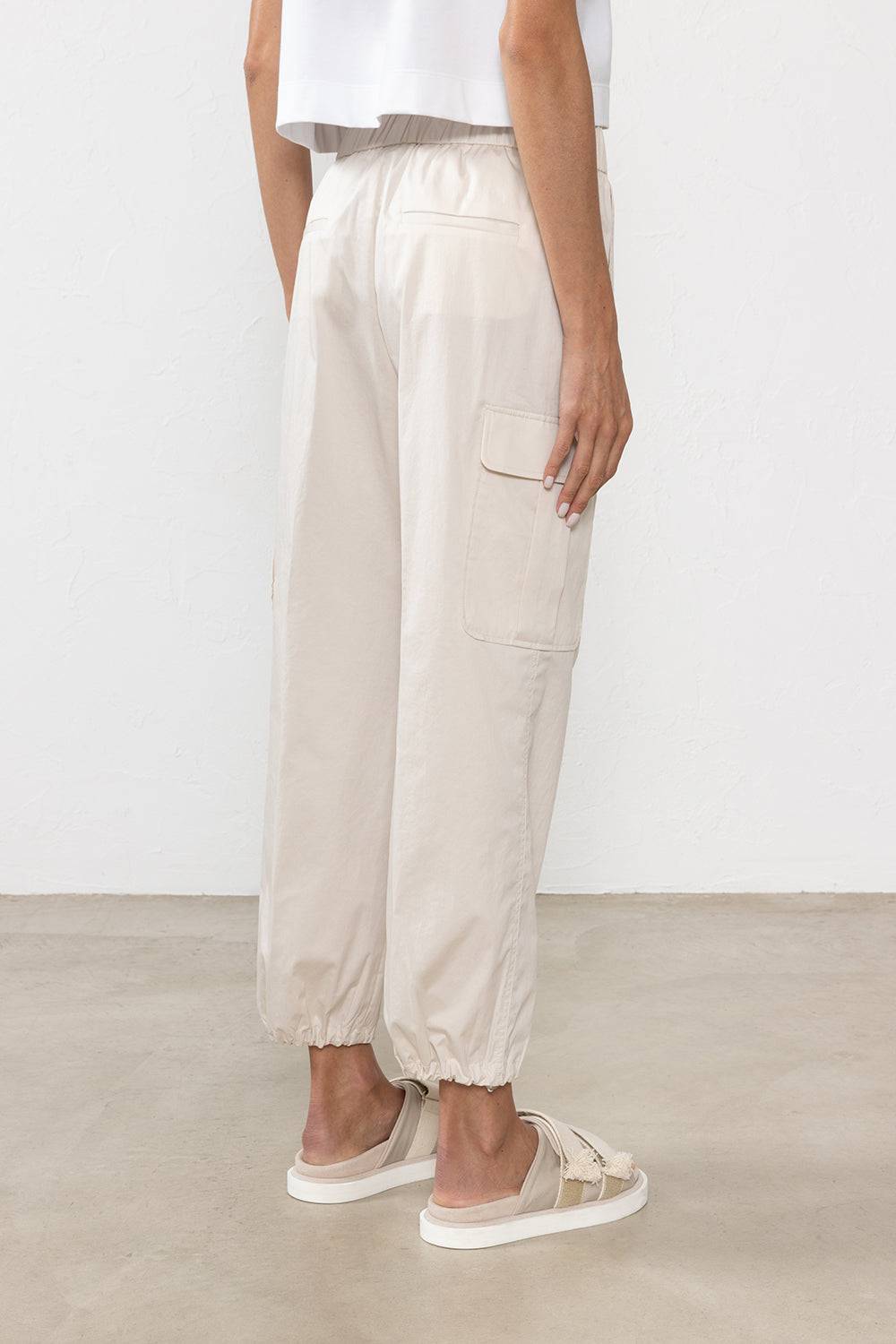 Peserico Pantalone In Leggero Raso Di Cotone Stretch