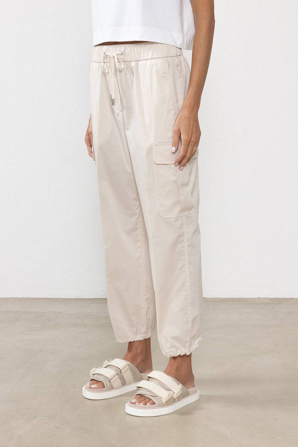 Peserico Pantalone in leggero raso di cotone stretch