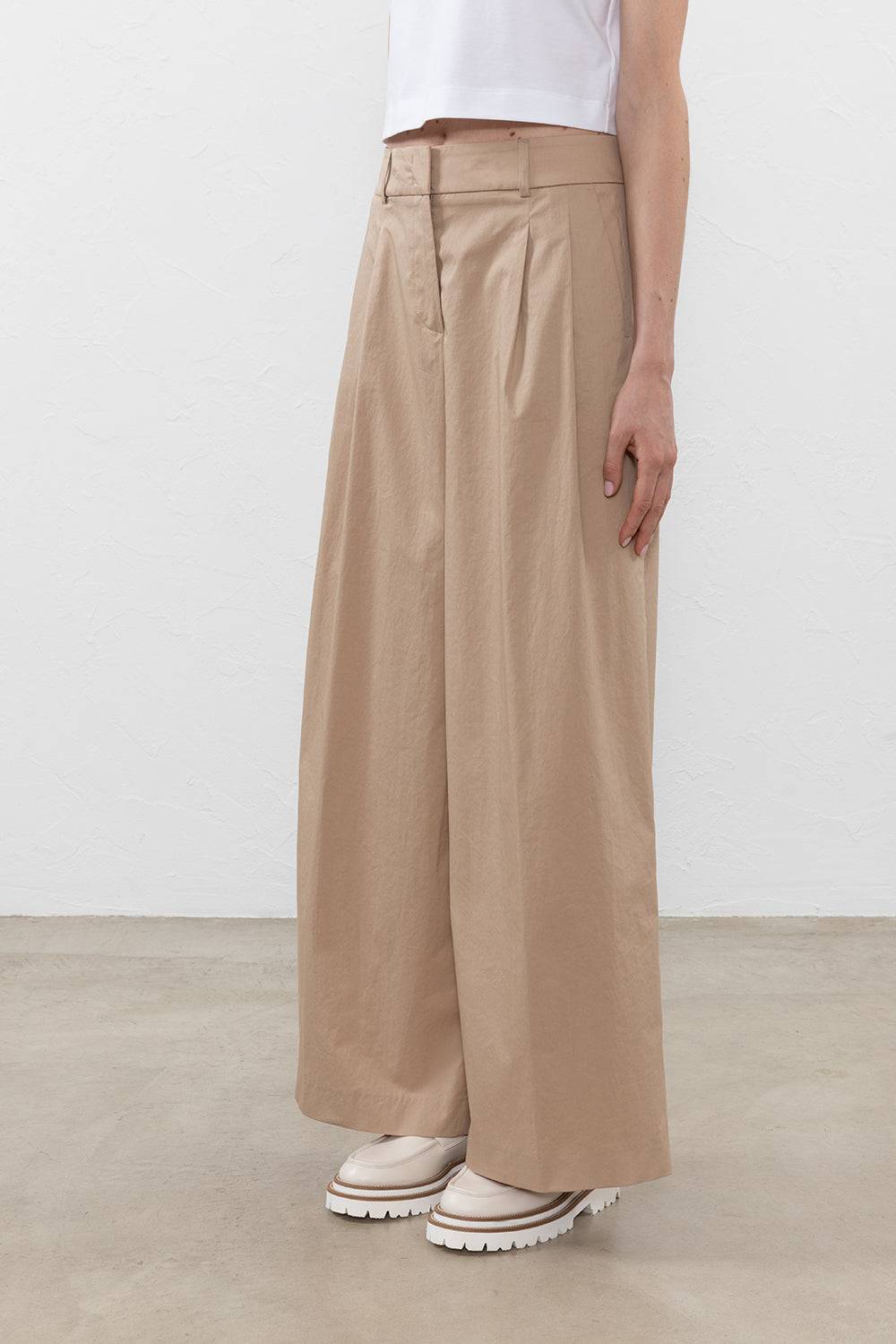 Peserico Pantalone in raso leggero di cotone mano vela